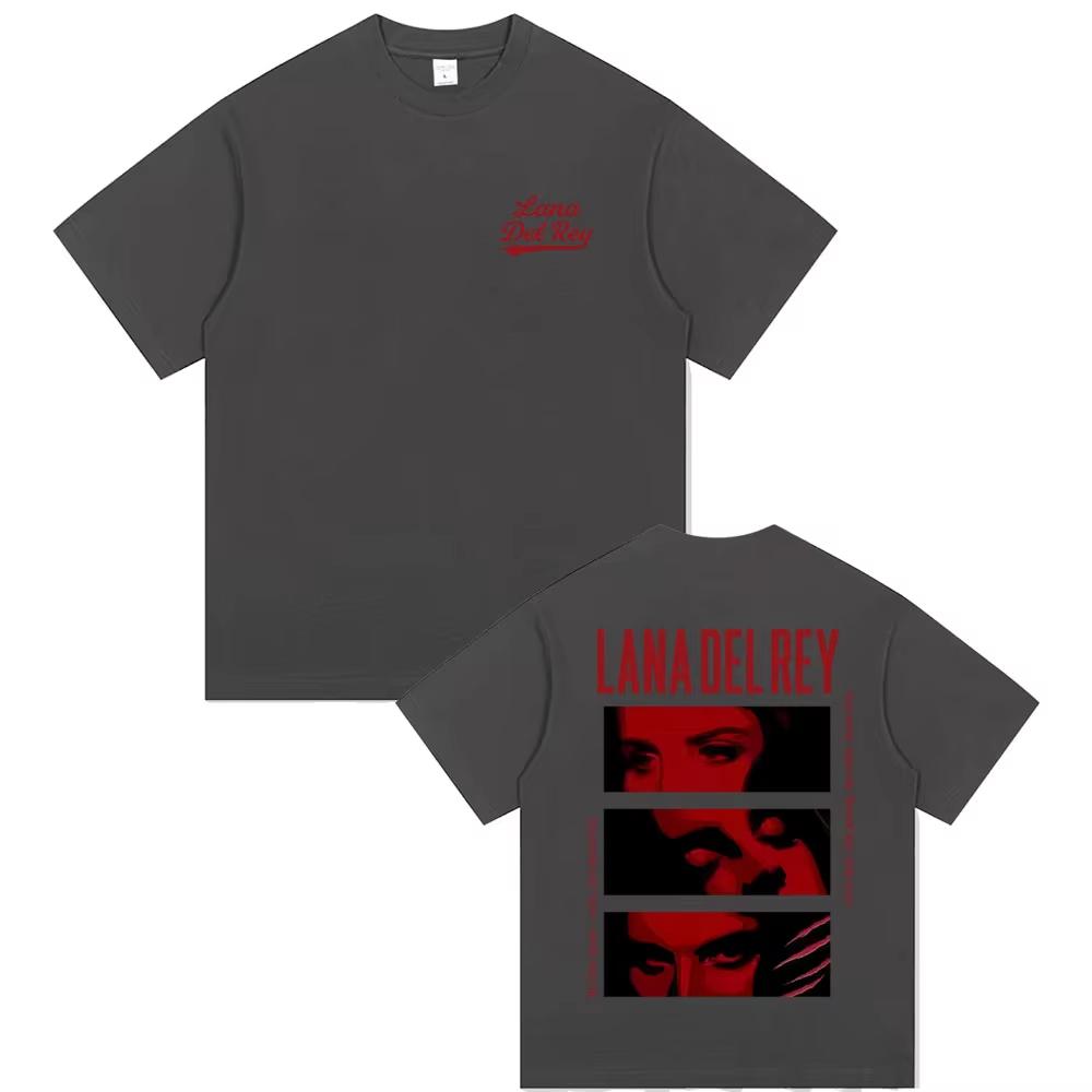 Singer Lana Del Rey Eyes Graphic Tshirt Men Women Casual Short Sleeve Tshirts 2026 summer new Male Fashion Vintage Cotton Top