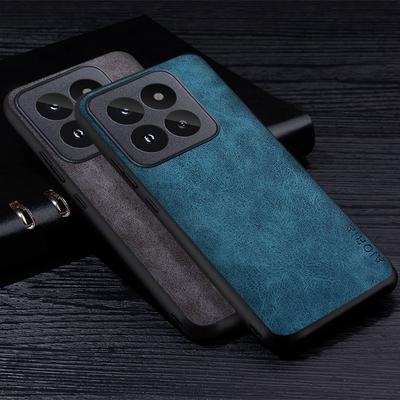 Premium PU Leathe Phone Case for Xiaomi 14 Ultra Pro Scratch-Resistant Solid Color Cover for Xiaomi 14 Ultra Case
