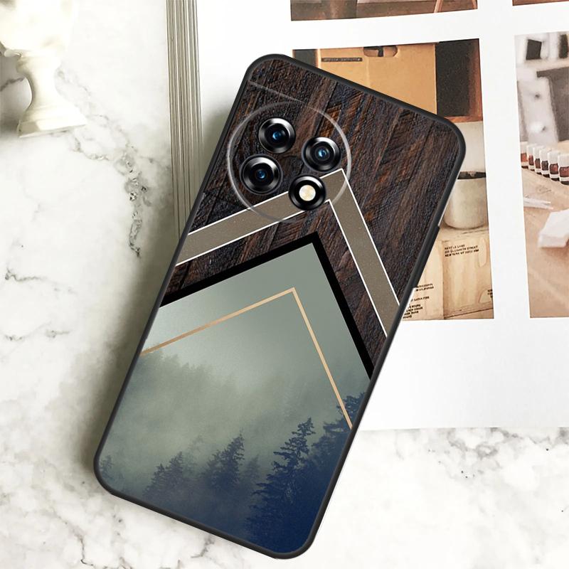 Forest Geometry Wood Nature Case For OnePlus 12R 12 11 9 10 Pro 10R 9R 8T 10T Nord CE 2 3 Lite 2T N10 N20 N30 CE4 Cover