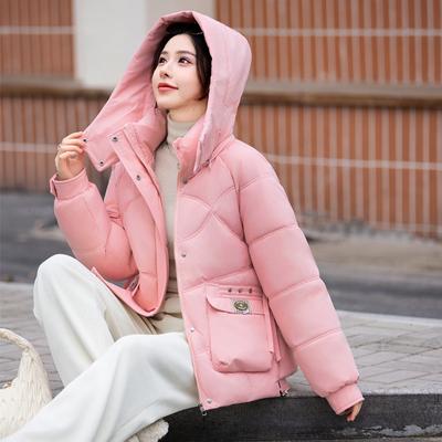 Winter Damen Kurze Daunenjacke Verdickter Baumwollmantel Loose Fit Arbeitskleidung
