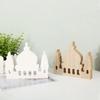 Wodden Ramadan Wooden Ornament Handmade Eid Party Props Simple Eid Mubarak Ornament  Scene Props