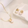 Hot-selling creative ring love shape pendant necklace women's and earrings elegant versatile jewelry set