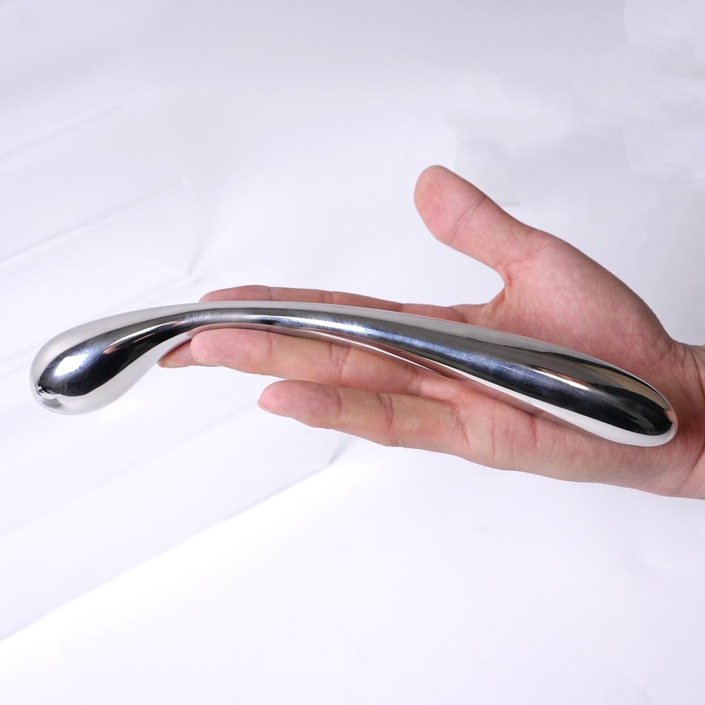 Heavy stainless steel double fake dildo G Spot wand anal beads butt plug metal prostate massager vaginal female sex toy women