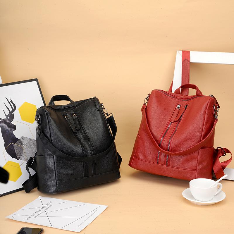 Korean Style Women's Backpack 2024: Trendy, Large Capacity, Soft Leather for Casual Outings & Travel