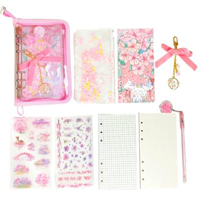 S.fields.inc Sticker Book, Planner, for Girls, Elementary School Students, Kids, Glitter Illustrations, Diary, Notebook, Memo Pad (Ribbon)