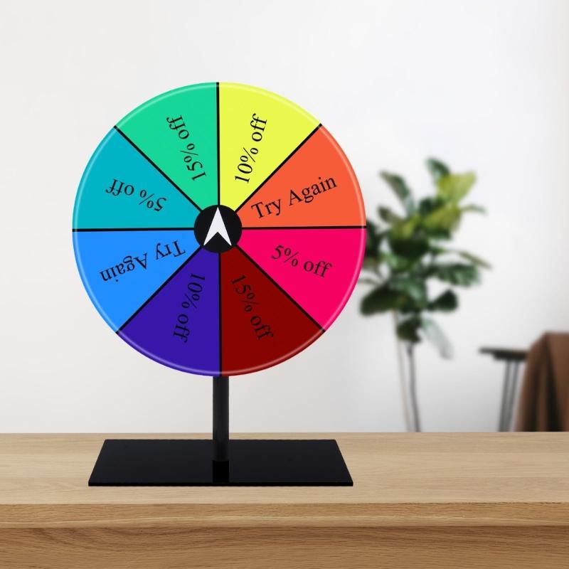 Rotating Prize Wheel Plastic Base Removable Stand Classroom Game Party Supplies Dry Erases Accessories Included