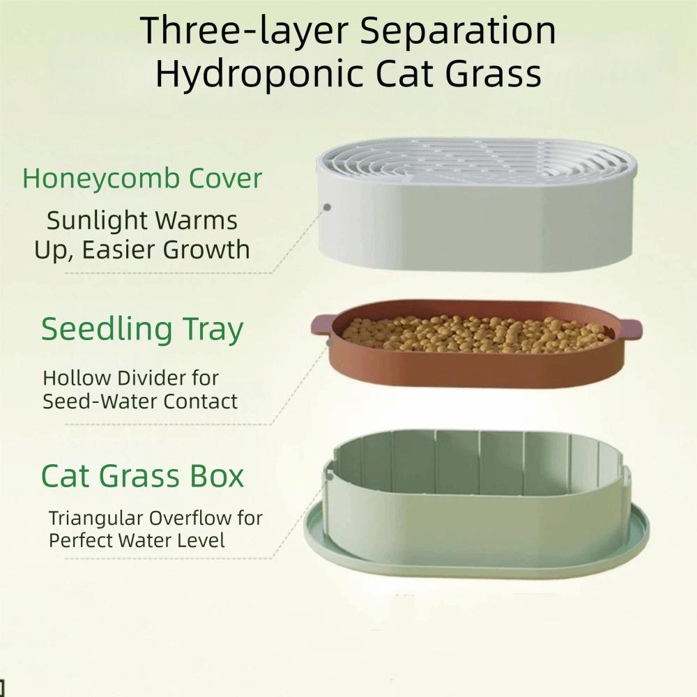 Prevent Overflow Cat Grass Planter Box Removable Nursery Pots Hydroponic Tray  Indoor Gardening