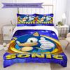 Sonic Blue Blur Threepiece Set 1 Duvet Cover 2 Pillowcase Without Core Without Core Christmas Birthday Gift Soft And Comfortable