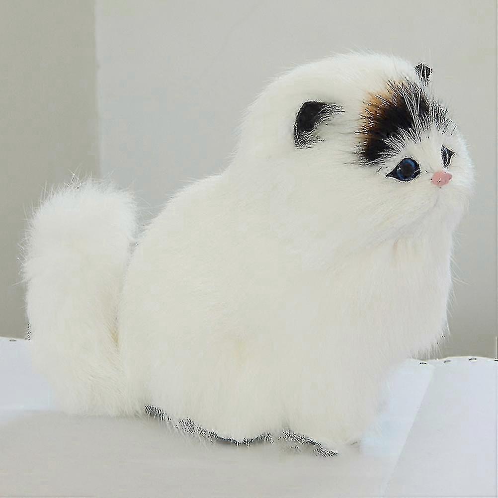 Real Sheep Hair Simulation Cat Plush Toy Electronic Pet Doll With Meow Sound Children S Cute Pet Toy For Kids 25-26