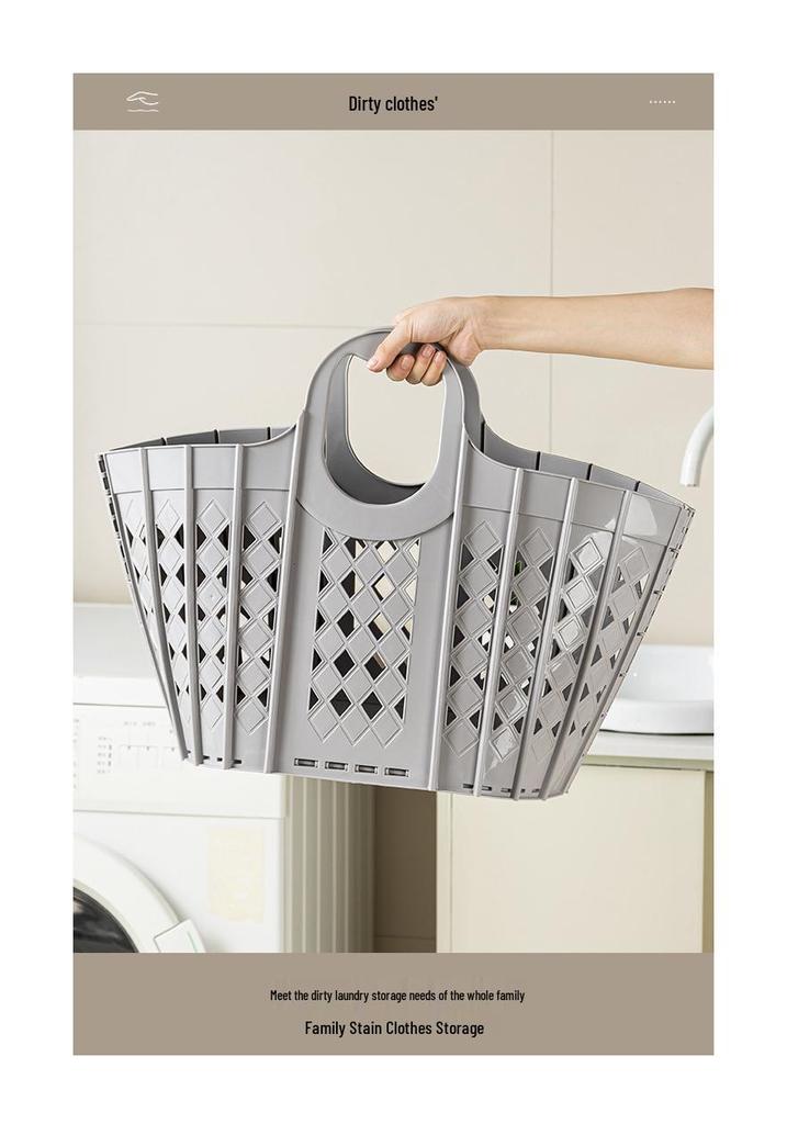 Foldable Large-Capacity Plastic Laundry and Toy Storage Basket