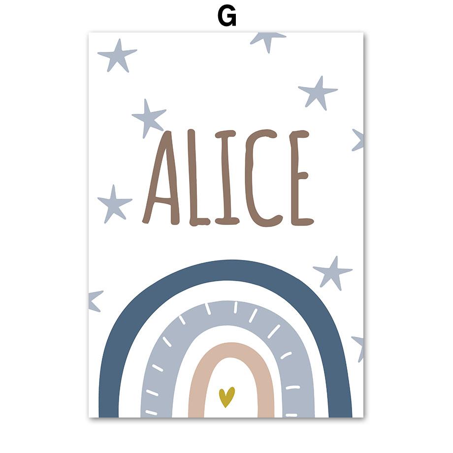 

Лев Обезьяна Слон Коала Медведь Ленивец Радуга Детская Стена Искусства Холст Картины Плакаты и Отпечатки Настенные Панно Декор Детской Комнаты A4 21X30cm No Framed