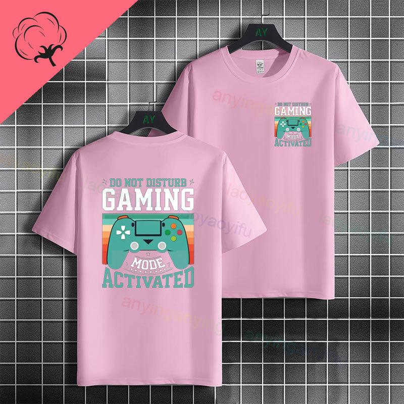 Funny Do Not Disturb Gaming Mode Activated Graphic Tshirt Casual 100cotton Short Sleeve Tshirt For Gamer Boys Girls Daily Wear
