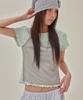 Leondeondada Mesh Halter Layered T-Shirt, Sage Green