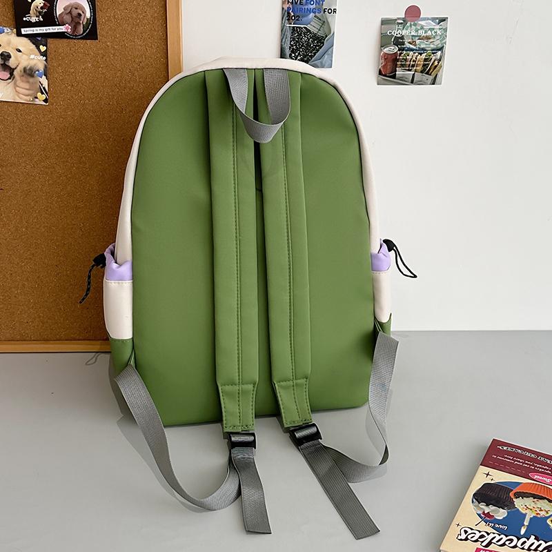 Student Schoolbag Female Large Capacity Backpack Color Block Girls Backpack