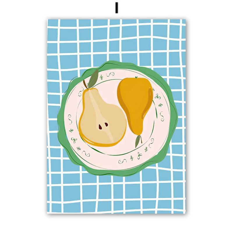 Retro Flowers Fruit Vase Gallery Colorful Funky Poster And Prints Simple Wall Art Canvas Painting Pictures For Living Room Decor