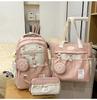 Schoolbag High Value Three-piece Schoolbag Girls Junior High School Students Girls Backpack Ins Large Capacity Primary School Backpack