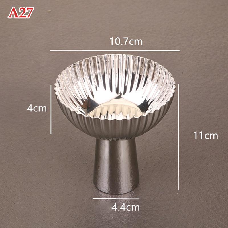 Stainless Steel Dessert Cup Ice Cream Cups Salad Goblet Retro High Base Bowl For Fruit Yogurt Snack Dish Bar Dinnerware