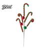 Decorative Candy Cane Festive Decor White Green Pick Red Props Christmas Plush Stem Branch