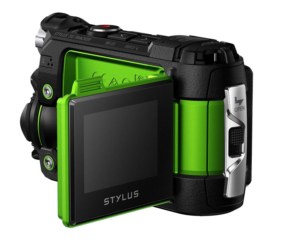 Olympus Stylus Tough Akční kamera montovatelná MP 4K 30 fps pod vodu do ft zelená TG-Tracker - - - 8.0 - / - Wi-Fi - 98.4 -