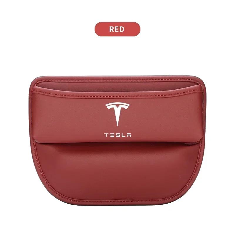 Car Sticker Tesla High Capacity Leather Organizer Car Front Seat Gap Storage Boxes For Tesla Model S X 3 Y Roadster Cybertruck A