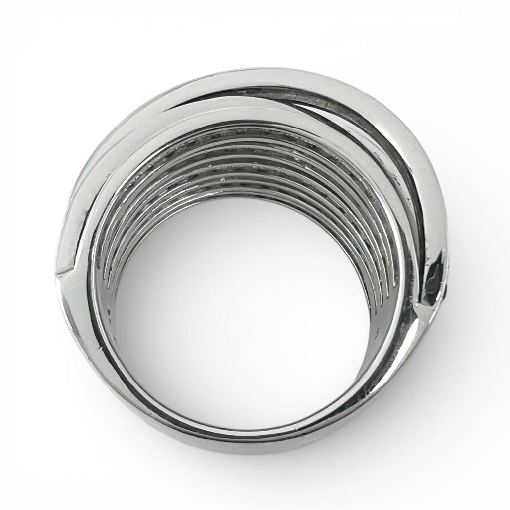Toller TOM WOOD Ring Kreuzdesign Kugelring Schwarzer Spinell SV925 Herren 56 Gebraucht