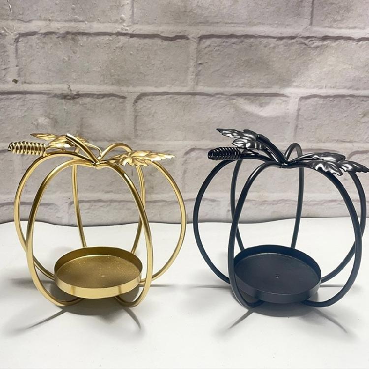 Halloween Hollow Out Pumpkin Tealight Candle Stand Metal Iron Candlestick for Elegant Dining Table Centerpieces Decors
