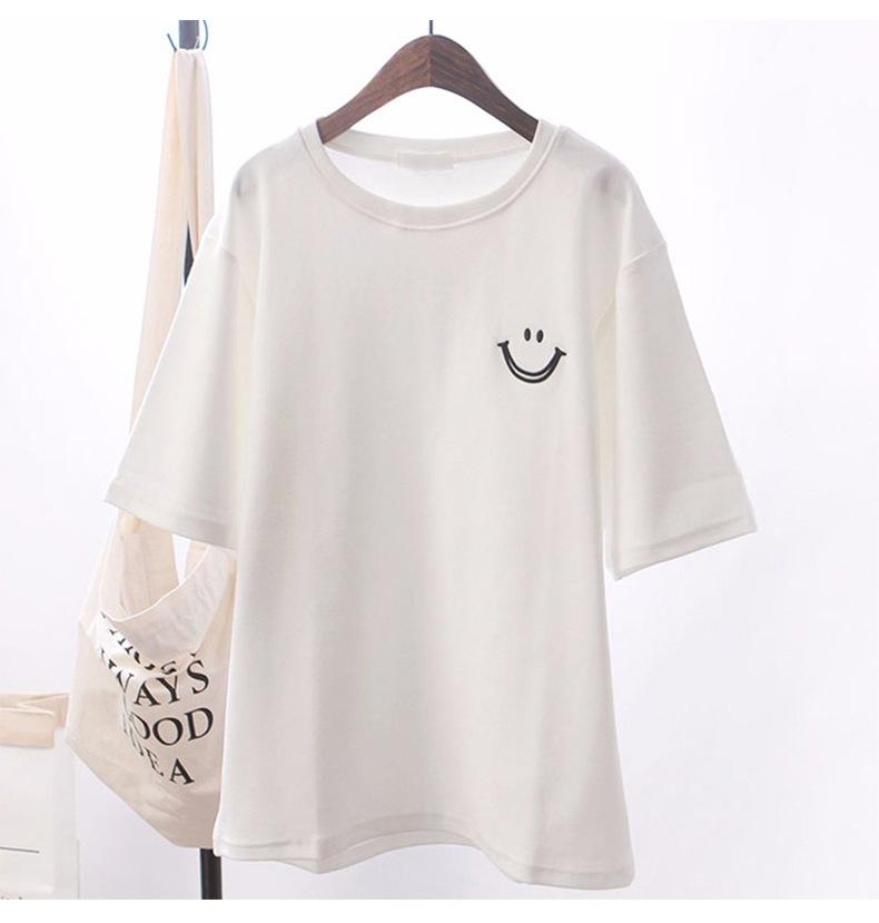 Women's Hong Kong Chic Loose Mid-Length Short-Sleeve White T-Shirt - Korean Style Summer Trend