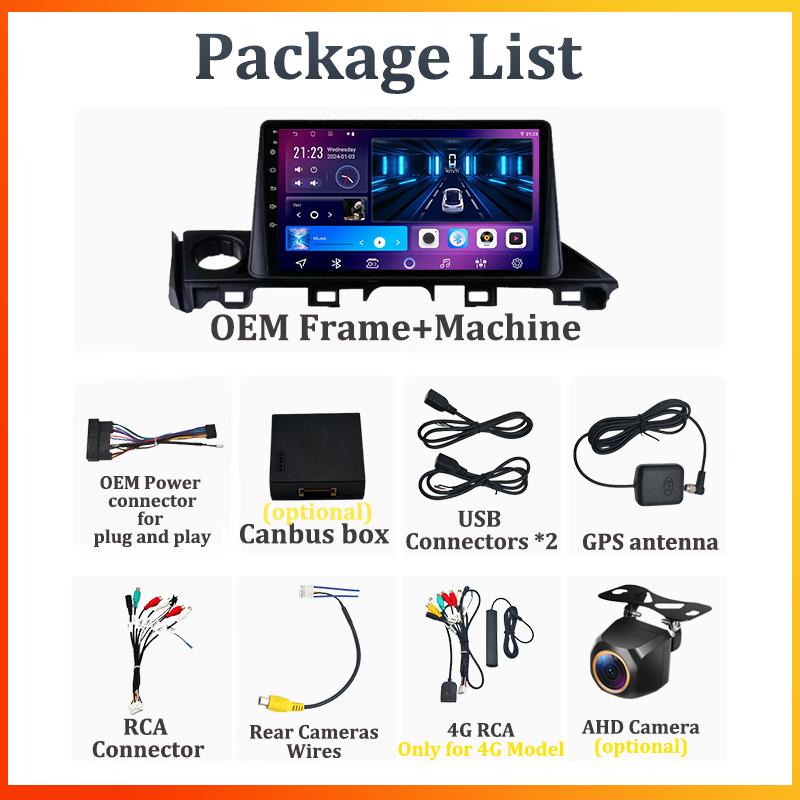 Car Video Player For Mazda CX5 Mazda 6 Atenza 3 2016-2018 Carplay Android 14 Auto Radio Intelligent System GPS Navigation  Wifi