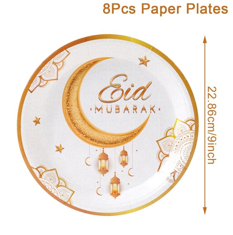 Eid Mubarak Tableware Set Ramadan Decoration For Home 2025 Ramadan Kareem Eid Al Adha Gifts Islamic Muslim Party Decoration