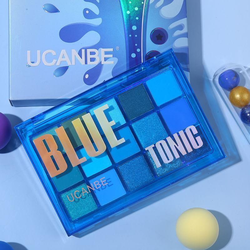 UCANBE - Paleta de Sombras de Ojos Blue Tonic de 15 Colores