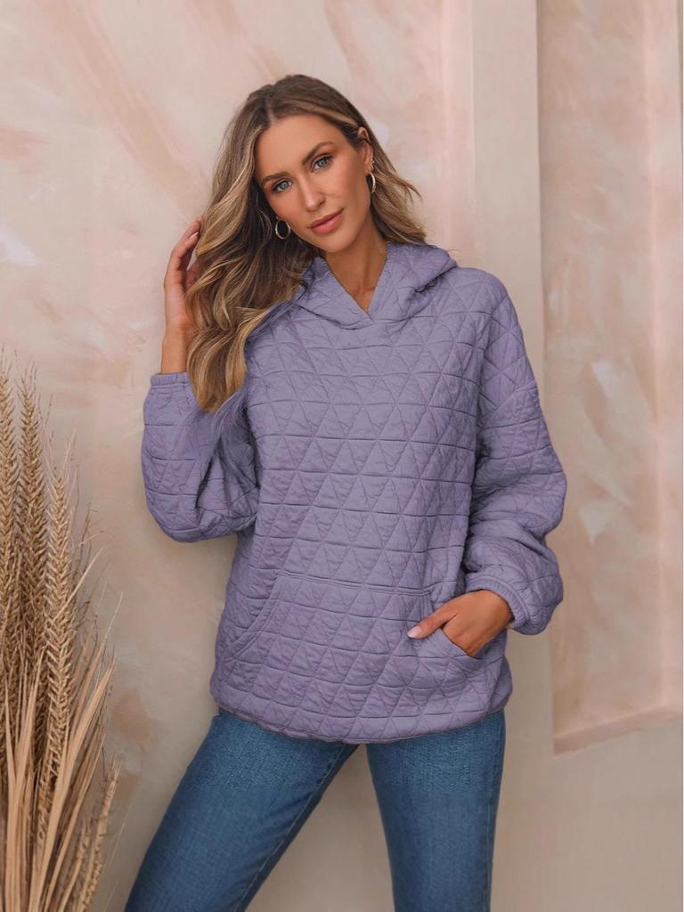 2025 European & American Women's Casual Solid Color Hooded Sweatshirt - Autumn/Winter Collection