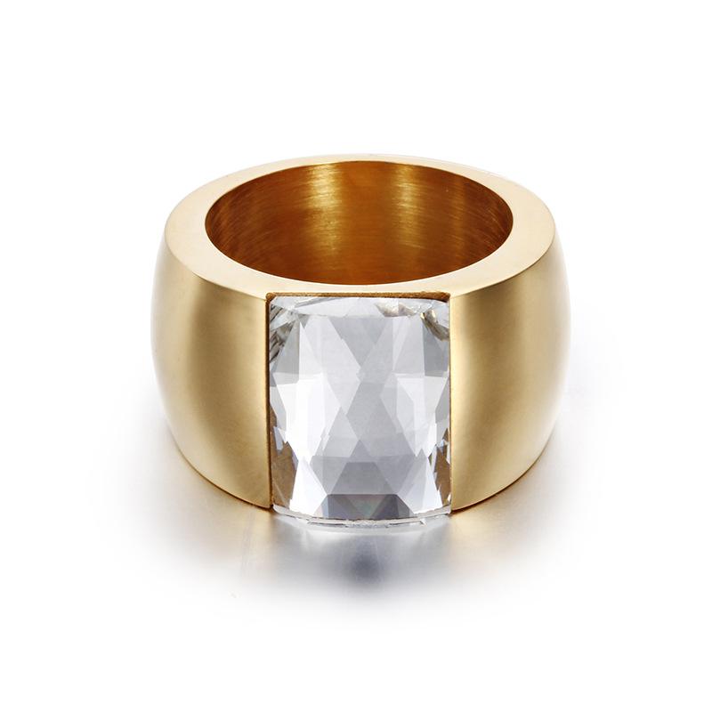 2026 Jewelry, Multi-color Personalized Ring, Simple Fashion Atmosphere Women's Glass Gold Ring