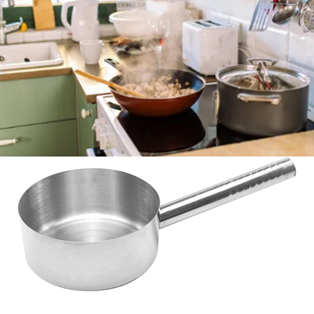 Stainless Steel Milk Pan with Handle Heat Resistant Small Sauce Pan for Induction Kitchen Restaurant 2.5kg