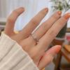 Elegant Sparkling Moissanite Micro-Pave Silver Ring: Perfect Four-Prong Proposal or Wedding Prop