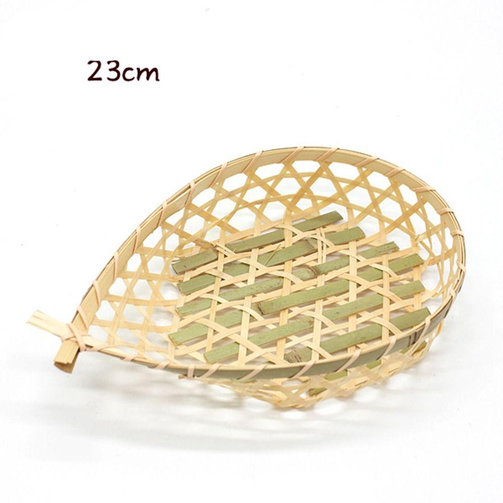 Desktop Ornament Bamboo Fruit Basket Bread Fruit Miniature Storage Baskets Creative Pastry Plate