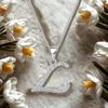 Moissanite L Letter 925 Silver White White Gold Plated Pendant Iced Necklace