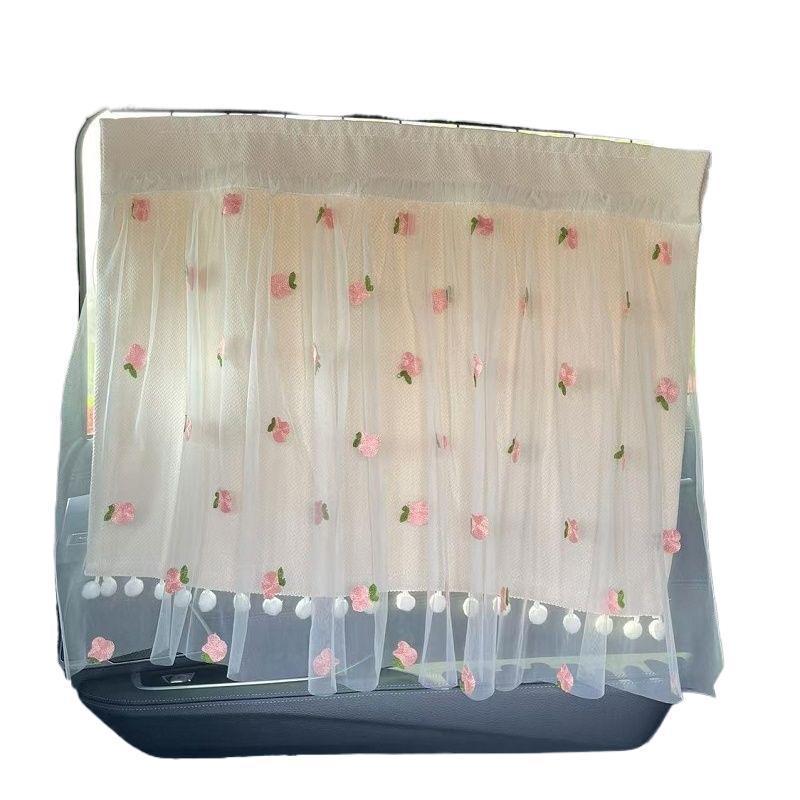 Complete Blackout Car Sun Shade Curtains for Interior Heat Insulation & Baby Sun Protection, Side Clip-in Sliding Rail