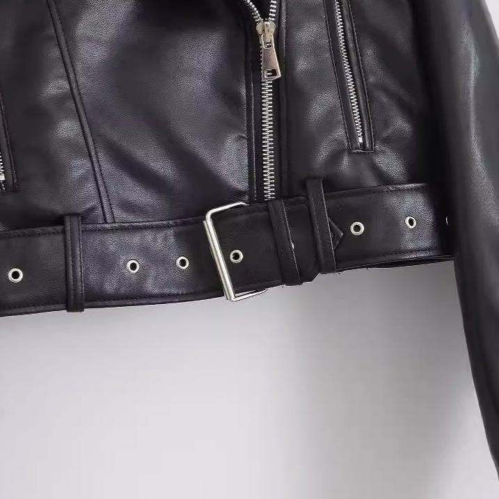 European and American Style, New Women's Clothing, Fashionable, Classic Versatile Fashion, Locomotive Imitation Leather Jacket