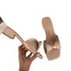 Thick Heel Pink French Cool Slippers Fairy Shoes Wear 2025 New Summer Temperament Versatile Pearl Sandals