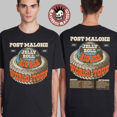 The Big Ass World Tour Post Malone With Jelly Roll Europe and UK 2025 T-Shirt Unisex T-Shirt