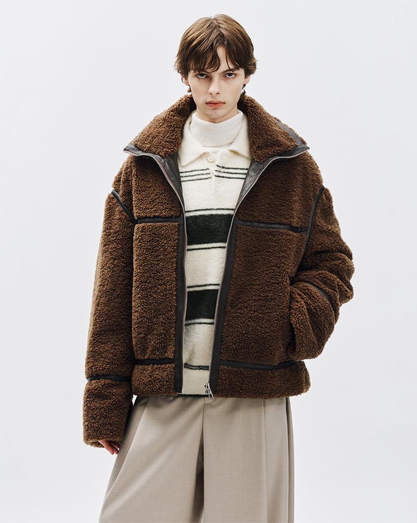 Ziosongzio High-Neck Shearling Jumper Brown Zh6Mu615Br