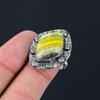 925 Sterling Silver Bumble Bee Jasper Gemstone Engagement Solitaire Ring Jewelry