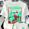 Algerian Tourist Souvenir Men's T-shirt "Leisure Paradise" Print 100% Pure Cotton Loose Fit Summer T-shirt