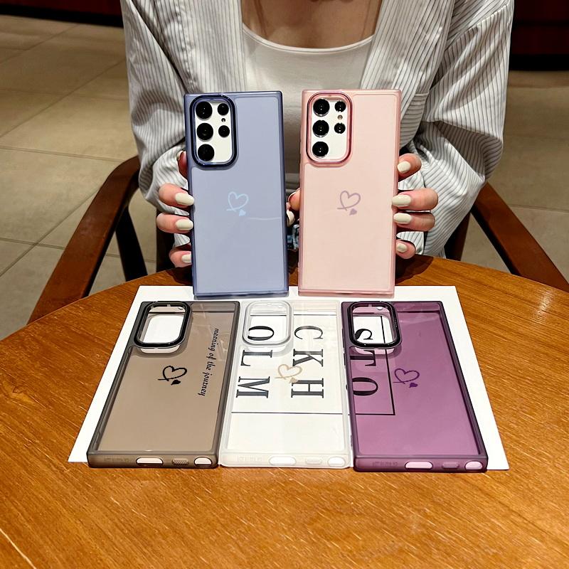 

Чехол для телефона Love Heart для Samsung S24 S23 S21 S20 FE S22 S21 Ultra A53 A52 A54 A34 5g, силиконовый прозрачный чехол Samsung S23 FE прозрачный