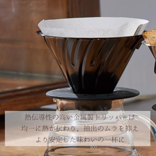 Hario V60 Metall-Kaffeefilter für 1 bis 4 Tassen, Mattschwarz, VDMR-02-MB