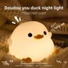 Veilleuse LED Canard mignon Animaux de dessin animé Lampe en silicone pour enfants Capteur tactile Minuterie USB Rechargeable pour cadeaux d'anniversaire