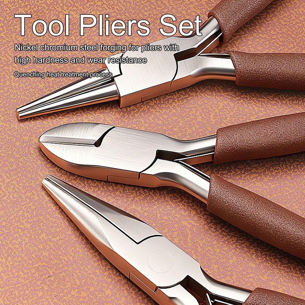 Built-in Return Spring Mini Needle Nose Pliers Jewelry Making Pliers Handmade Processing
