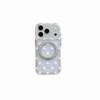 Simple White & Pink Polka Dot 360° Bracket for Apple 17 Pro Max, 16 Pro Max, 15 Pro - Double Layer Protection