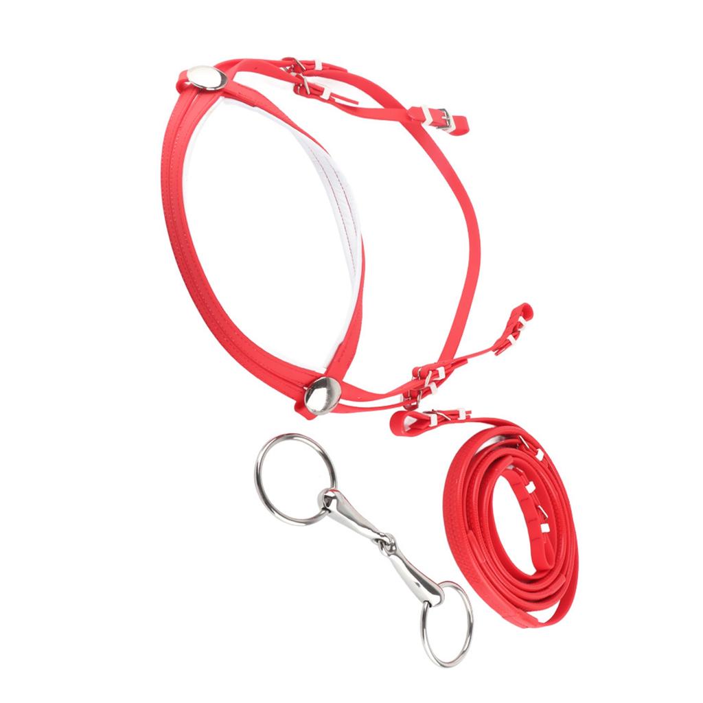 PVC Ayarlanabilir At Gemliği Dizgin Koşum Başlıkları Çıkarılabilir Paslanmaz Çelik Oyuk Ağızlık