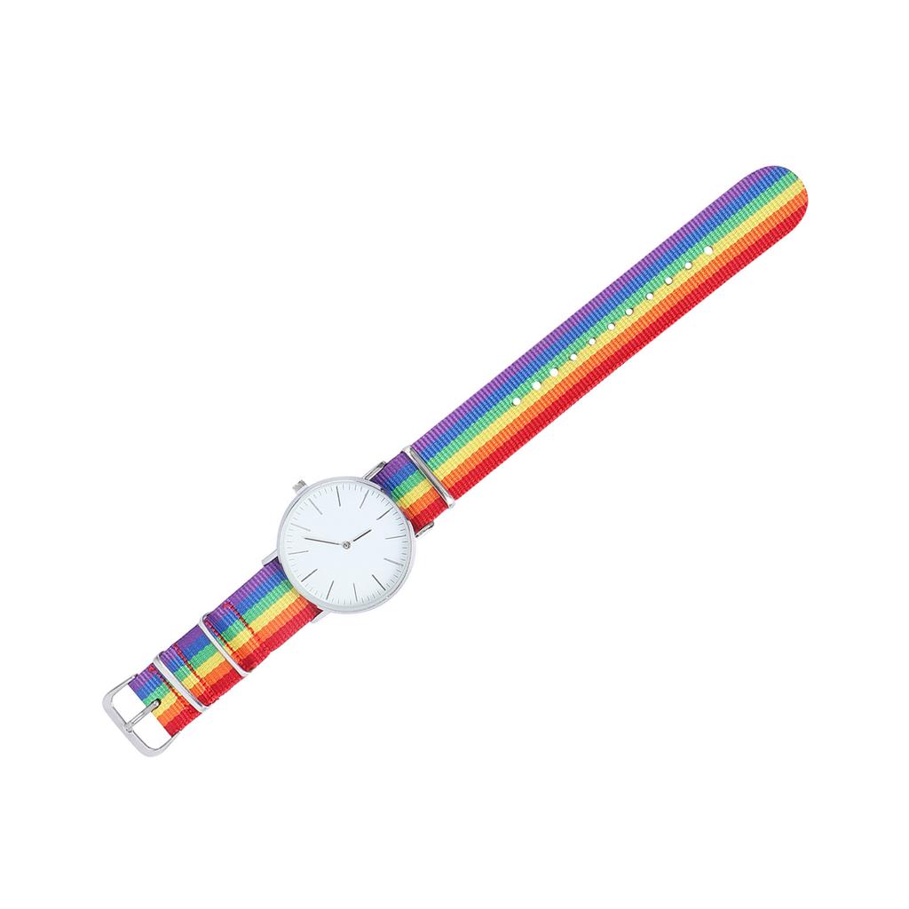 Rainbow Designed Quartz Wrist Watch Silver Stylish Fashion Watch Delicate Thin Cool Wrist Decoration Accessory
